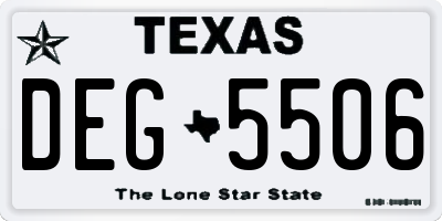 TX license plate DEG5506