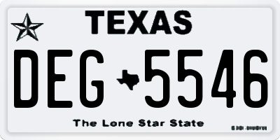 TX license plate DEG5546