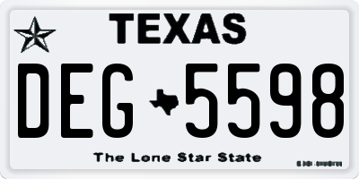 TX license plate DEG5598
