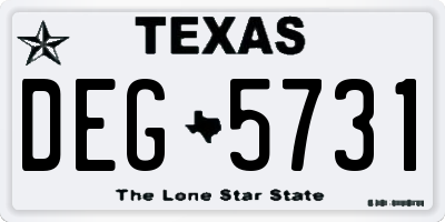 TX license plate DEG5731