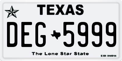 TX license plate DEG5999