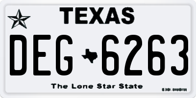 TX license plate DEG6263