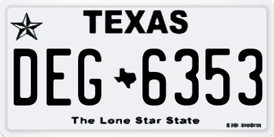 TX license plate DEG6353