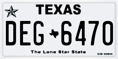 TX license plate DEG6470
