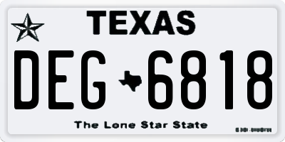 TX license plate DEG6818