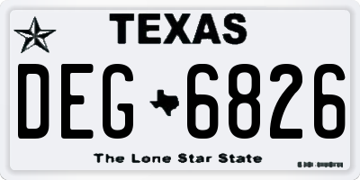 TX license plate DEG6826