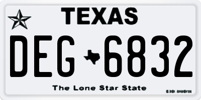 TX license plate DEG6832