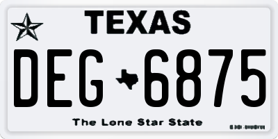 TX license plate DEG6875