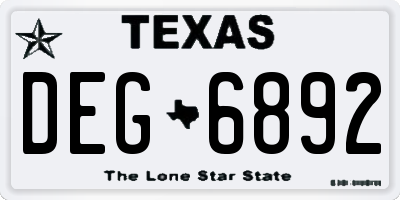 TX license plate DEG6892