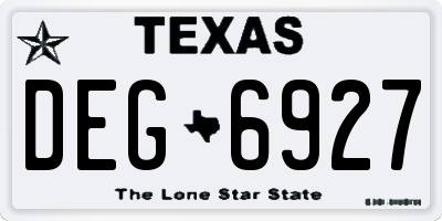 TX license plate DEG6927