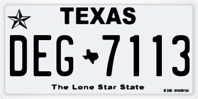 TX license plate DEG7113