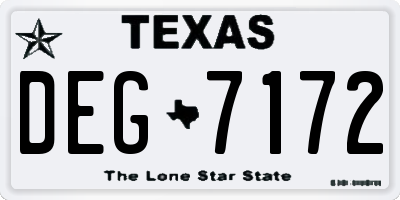 TX license plate DEG7172