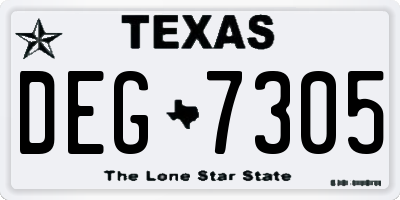 TX license plate DEG7305