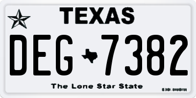 TX license plate DEG7382