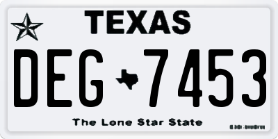 TX license plate DEG7453