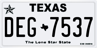 TX license plate DEG7537