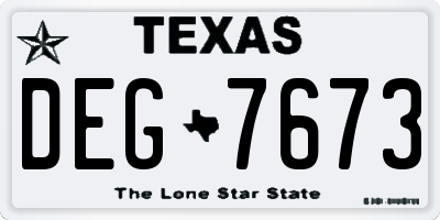 TX license plate DEG7673