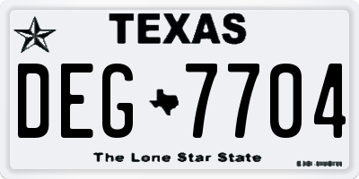 TX license plate DEG7704