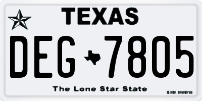 TX license plate DEG7805