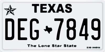 TX license plate DEG7849