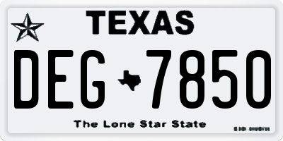 TX license plate DEG7850