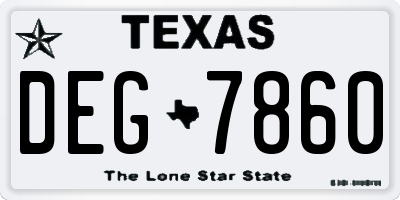 TX license plate DEG7860