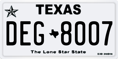 TX license plate DEG8007