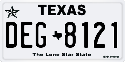 TX license plate DEG8121
