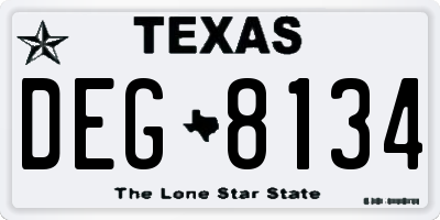 TX license plate DEG8134