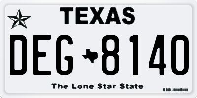 TX license plate DEG8140