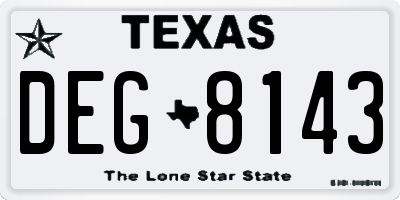 TX license plate DEG8143