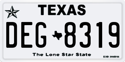 TX license plate DEG8319