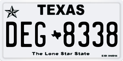 TX license plate DEG8338
