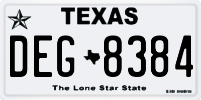 TX license plate DEG8384