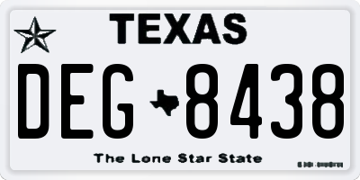 TX license plate DEG8438