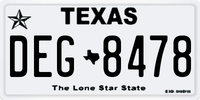 TX license plate DEG8478