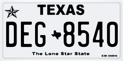 TX license plate DEG8540