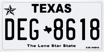 TX license plate DEG8618