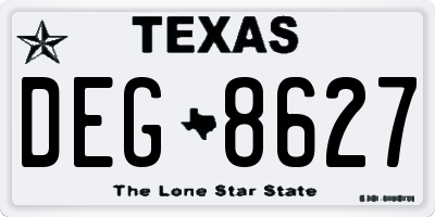 TX license plate DEG8627