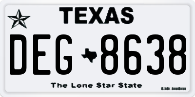 TX license plate DEG8638