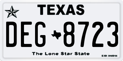 TX license plate DEG8723