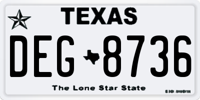 TX license plate DEG8736