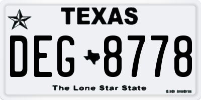TX license plate DEG8778