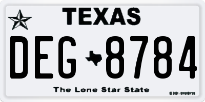 TX license plate DEG8784