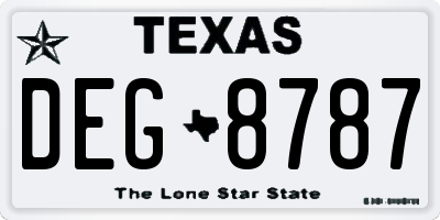 TX license plate DEG8787