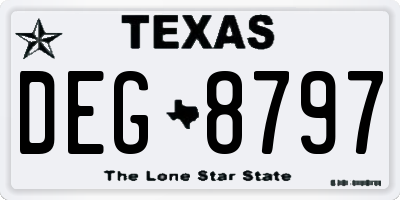TX license plate DEG8797