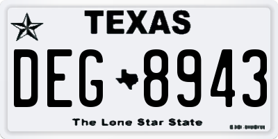 TX license plate DEG8943
