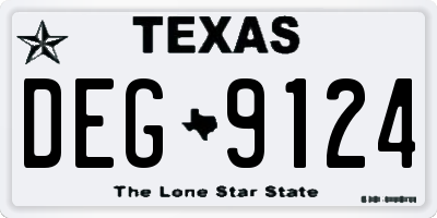 TX license plate DEG9124
