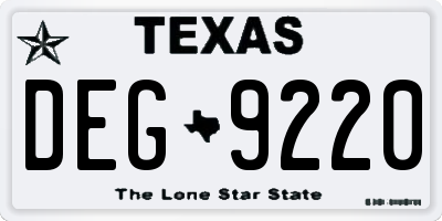 TX license plate DEG9220