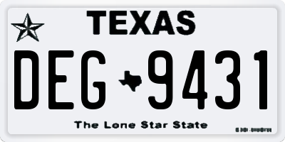 TX license plate DEG9431
